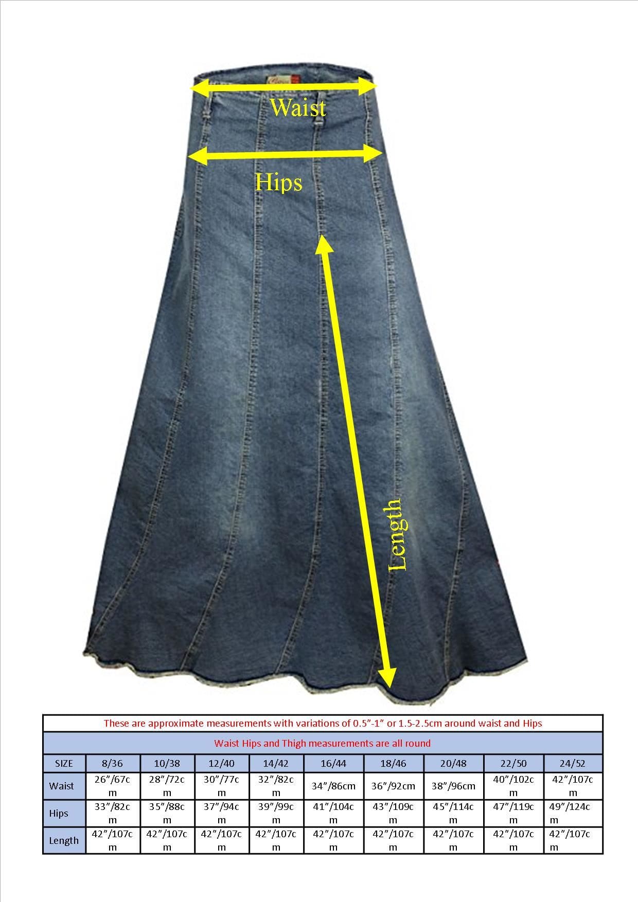 A-Line Maxi Skirt for Plus Size Women - Denim Skirt | Clove Jeans