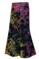 A-Line Tie-Dye Denim Maxi Skirt Plus Size 12-24 | Clove Jeans