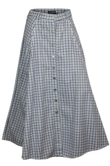 Blue & White Check Skirt for Women - Cotton Skirt | Clove Jeans