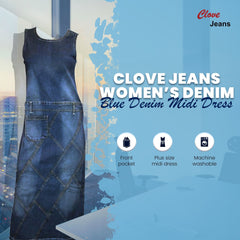 Blue Denim A-Line Midi Dress Plus Size 10-24 | Clove Jeans