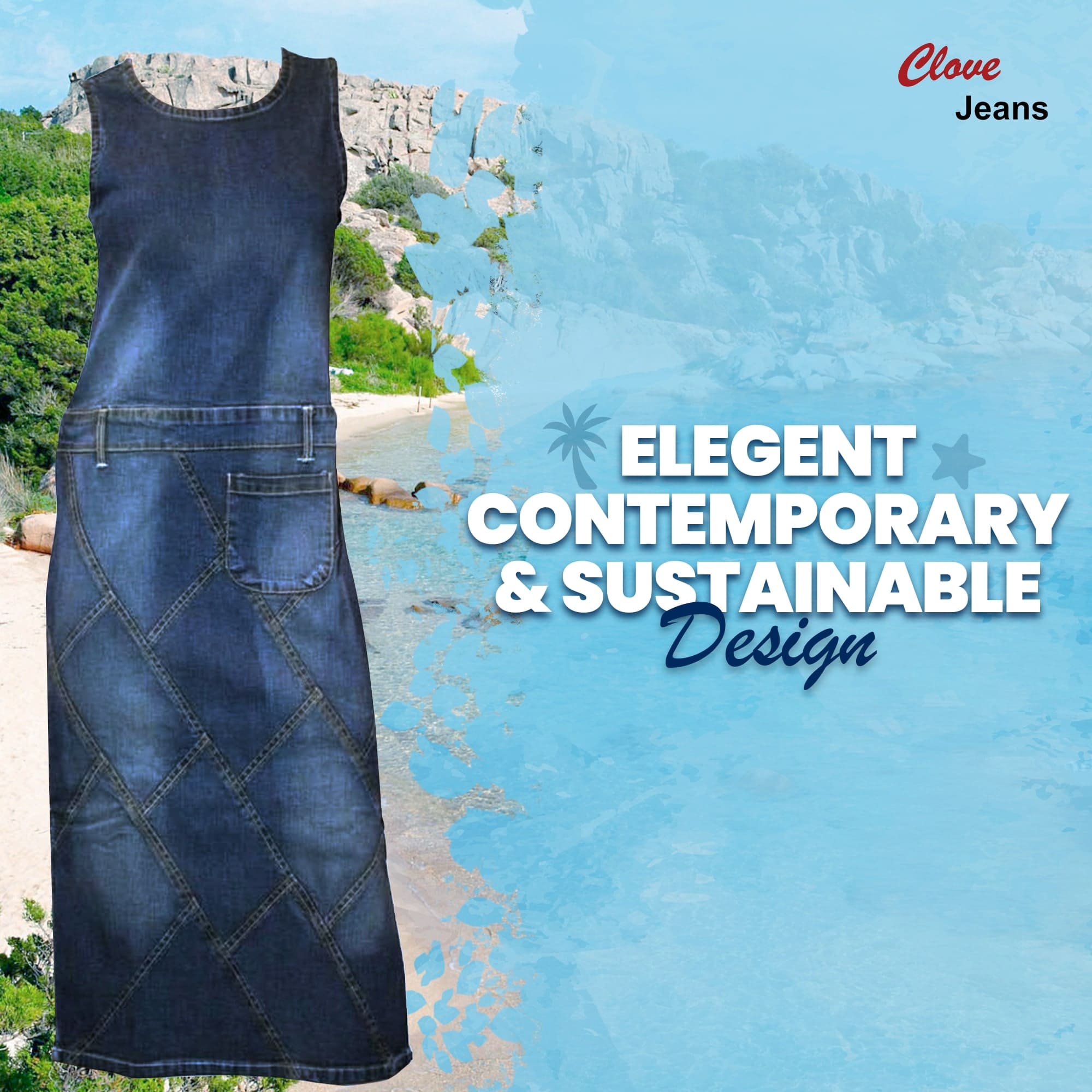 Blue Denim A-Line Midi Dress Plus Size 10-24 | Clove Jeans