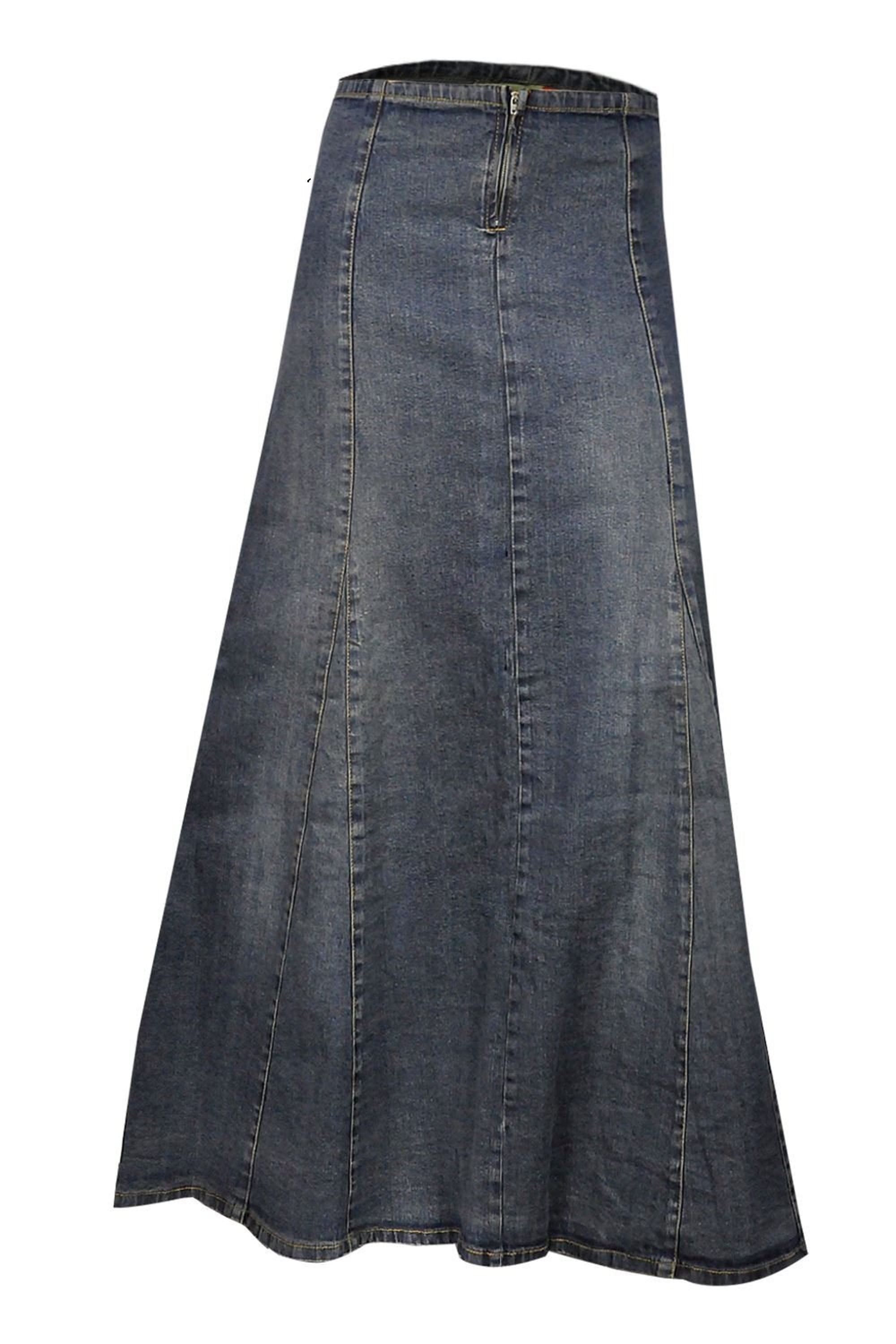 Blue Denim A-Line Skirt for Women - Ankle Length | Clove Jeans
