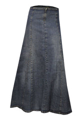 Blue Denim A-Line Skirt for Women - Ankle Length | Clove Jeans