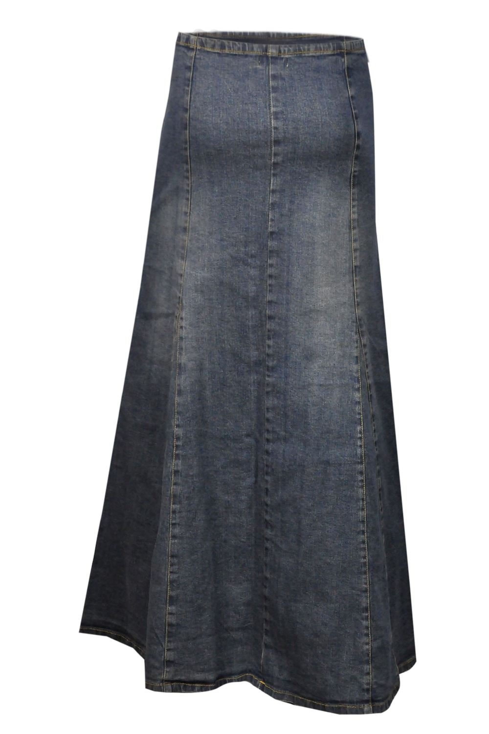 Blue Denim A-Line Skirt for Women - Ankle Length | Clove Jeans