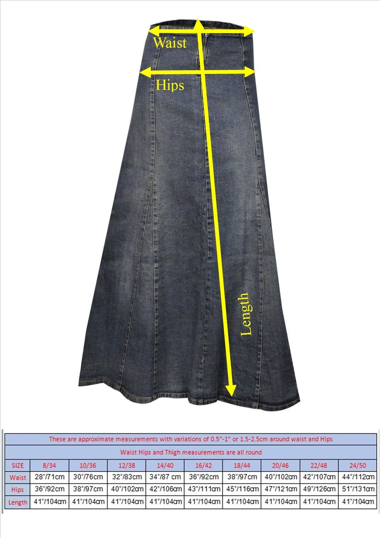 Blue Denim A-Line Skirt for Women - Ankle Length | Clove Jeans