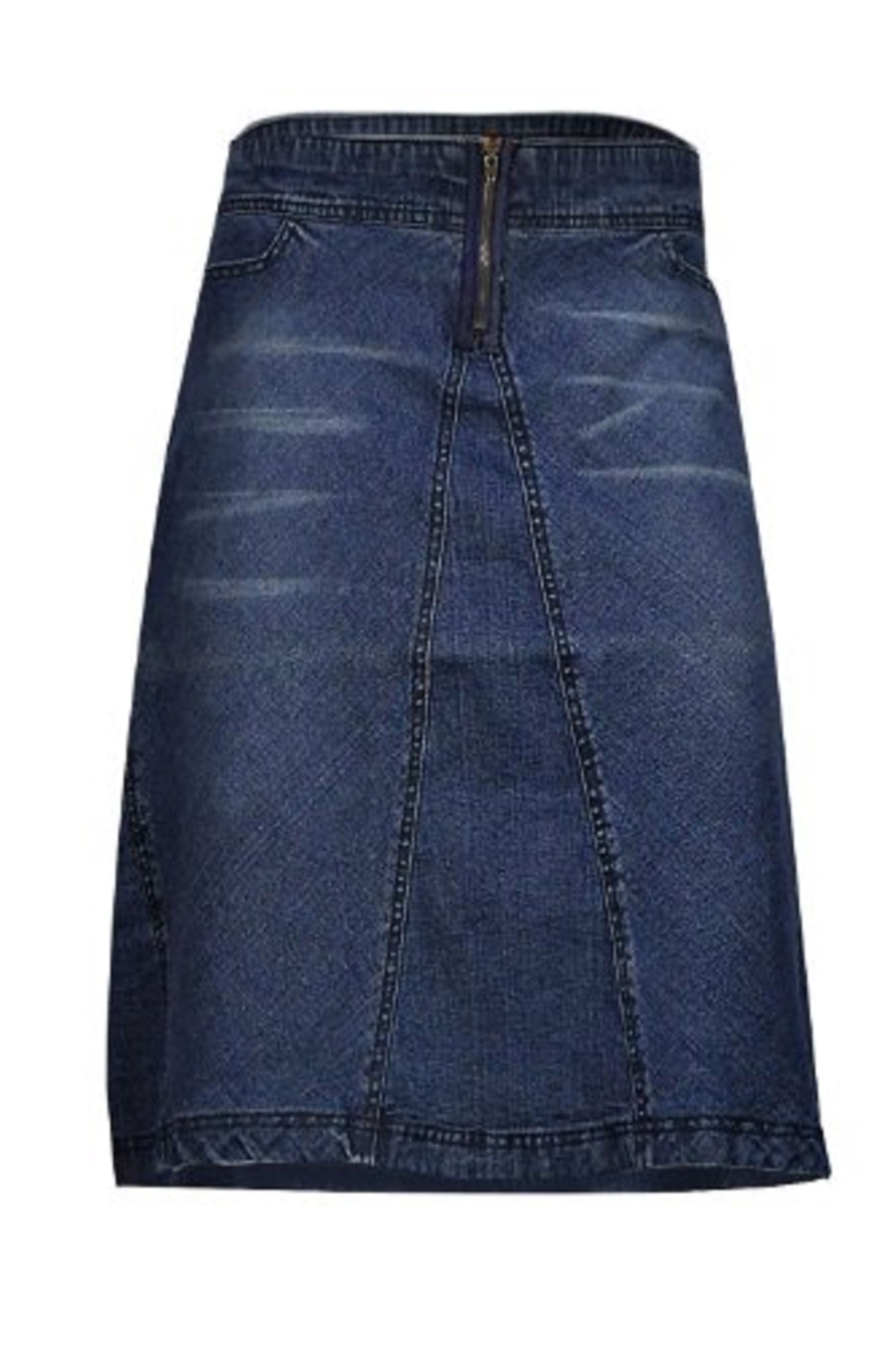 Blue Denim Knee-Length A-Line Short Skirt 12-24 | Clove Jeans