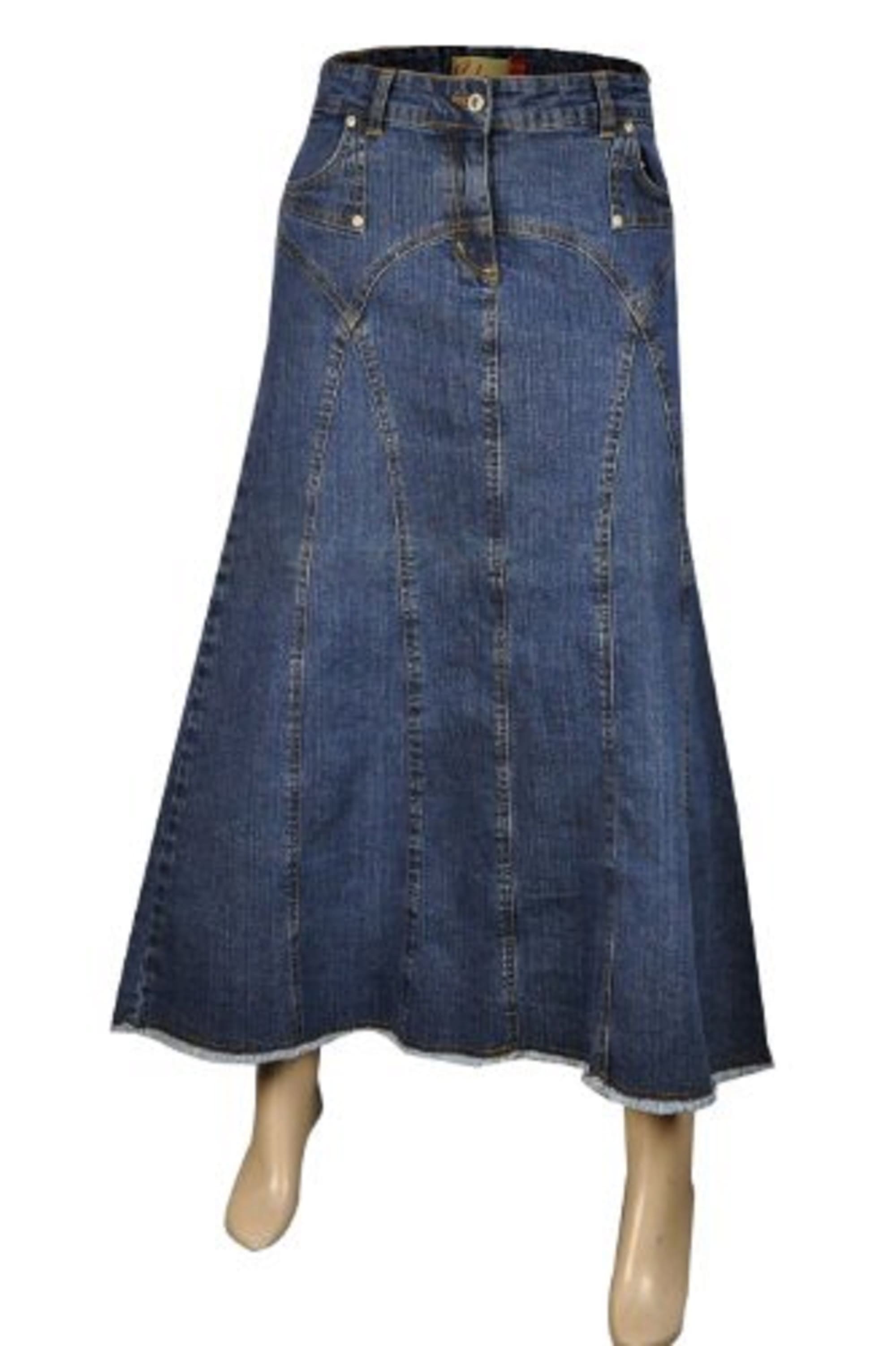 Blue Denim Maxi Skirt – A-Line, Ankle Length 12–24 | Clove Jeans