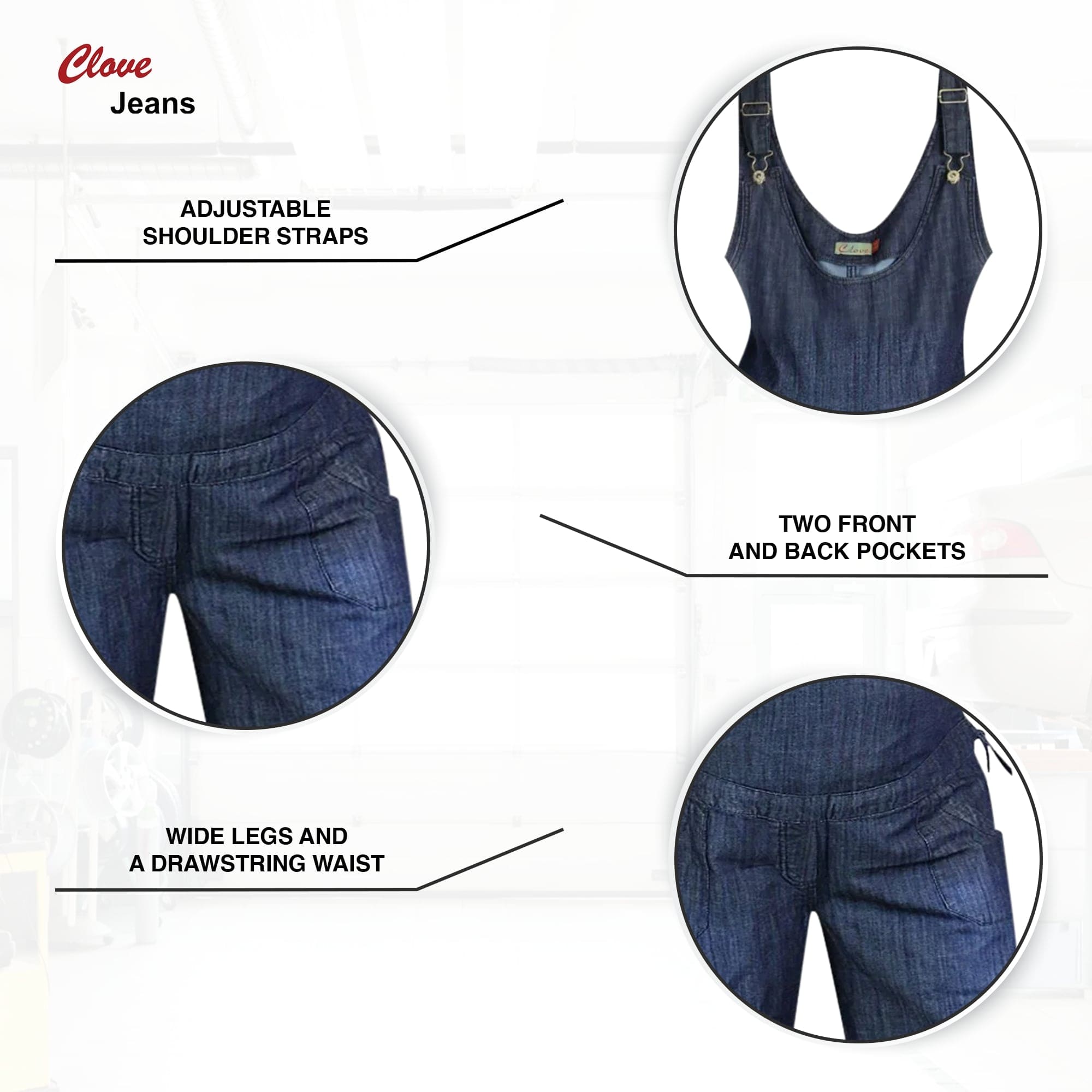 Blue Denim Tall Ladies Maternity Dungarees 10-24 | Clove Jeans