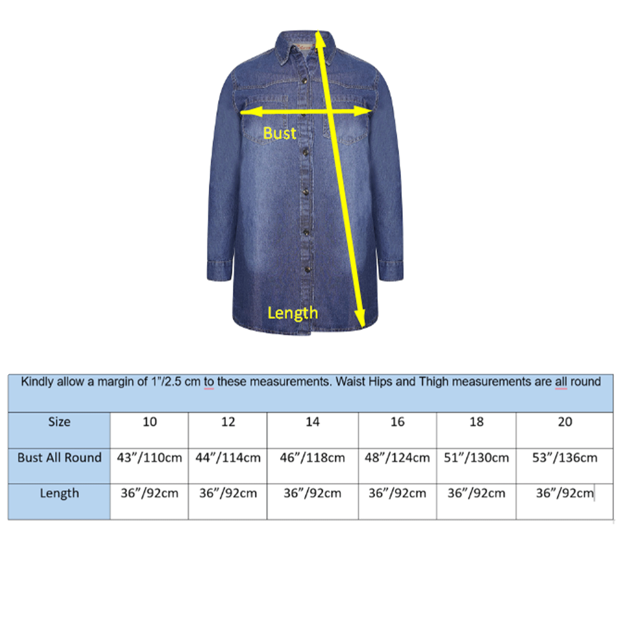 Denim Long Shirt Blouse - Plus Size Western Blouse | Clove Jeans 