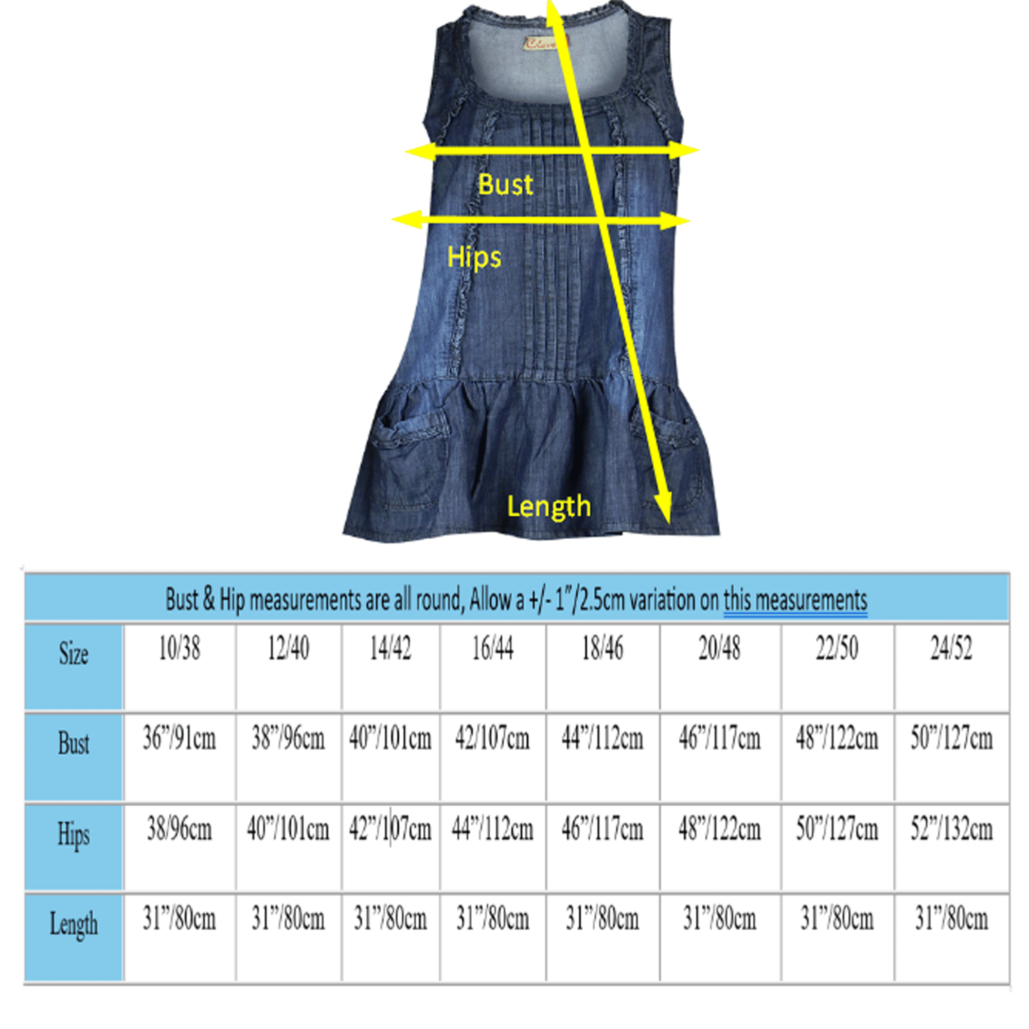 Denim Sleeveless Short - Tunic Dress Plus Size | Clove Jeans