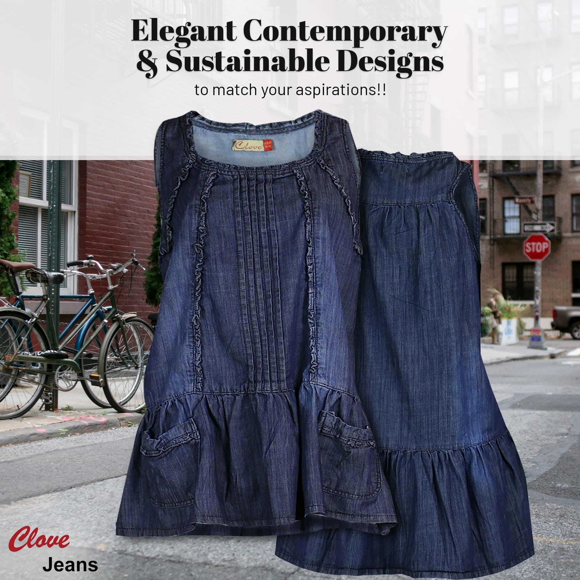 Denim Sleeveless Short - Tunic Dress Plus Size | Clove Jeans