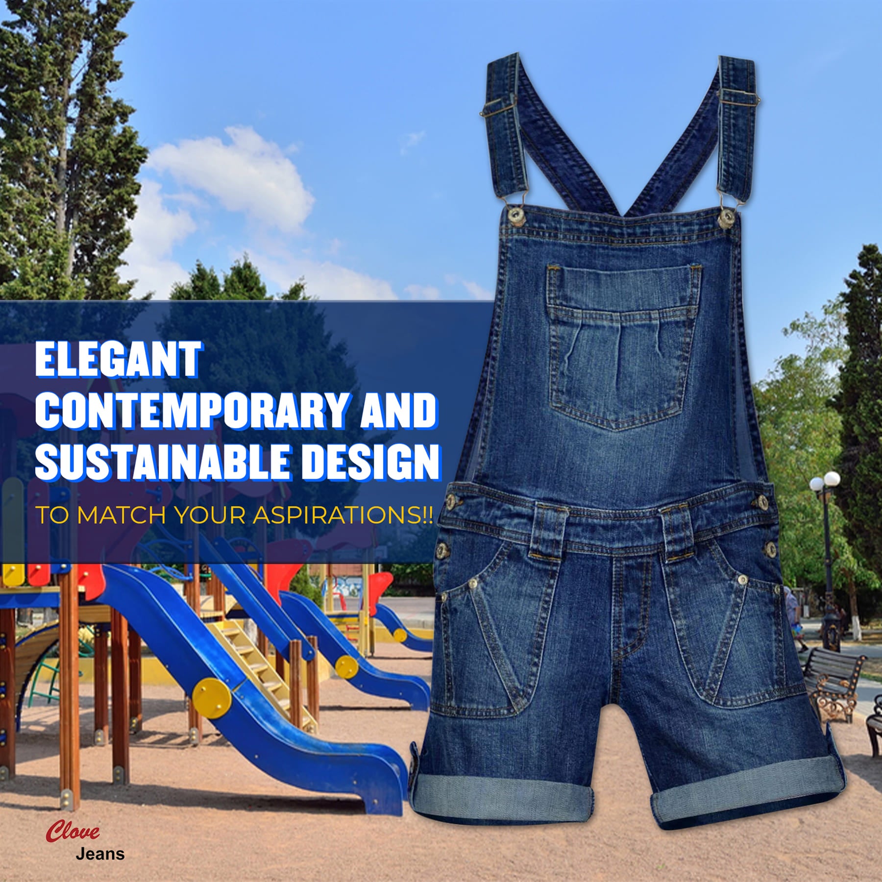 Kids Short Denim Dungarees & Overalls 7-13 Years | Clove Jeans