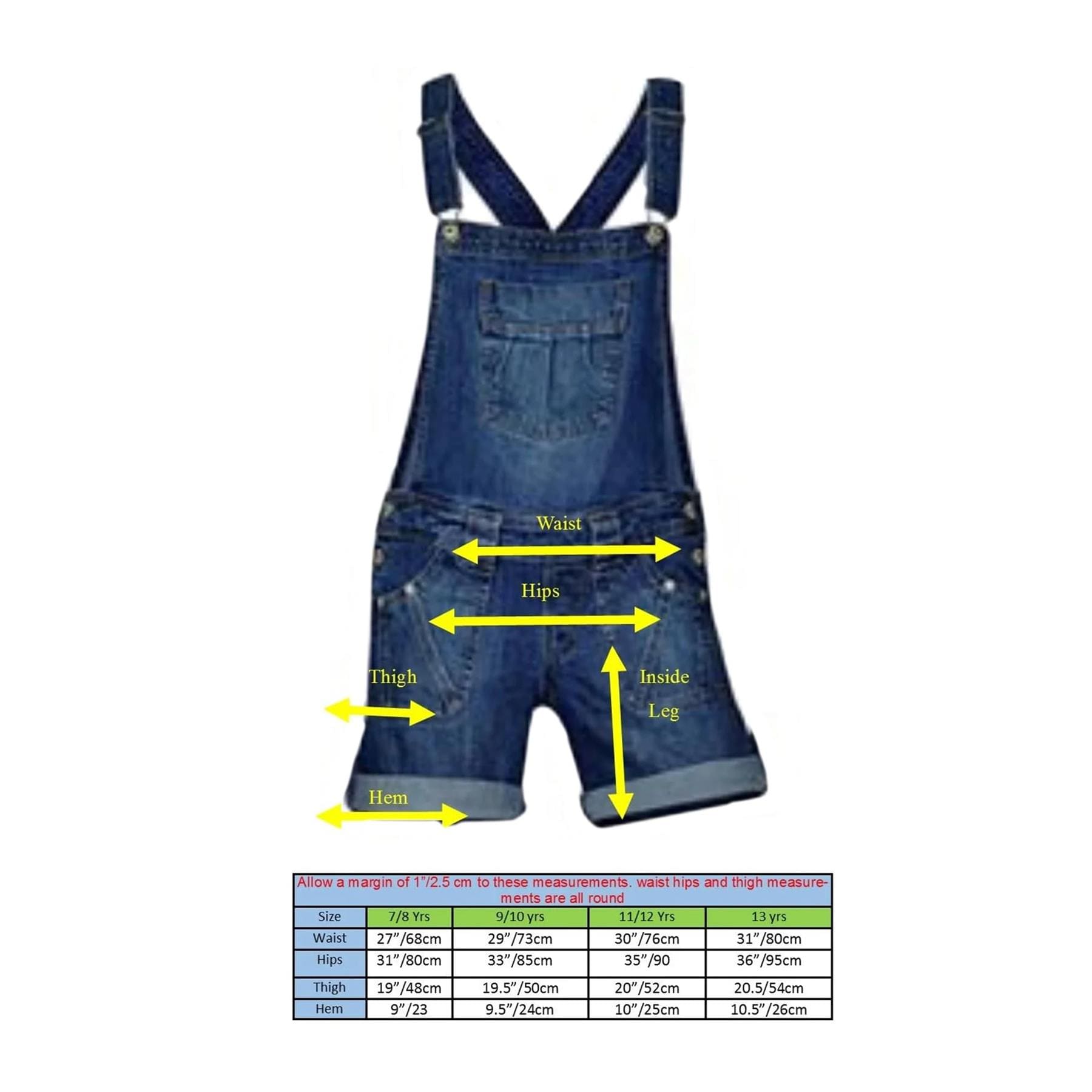 Kids Short Denim Dungarees & Overalls 7-13 Years | Clove Jeans