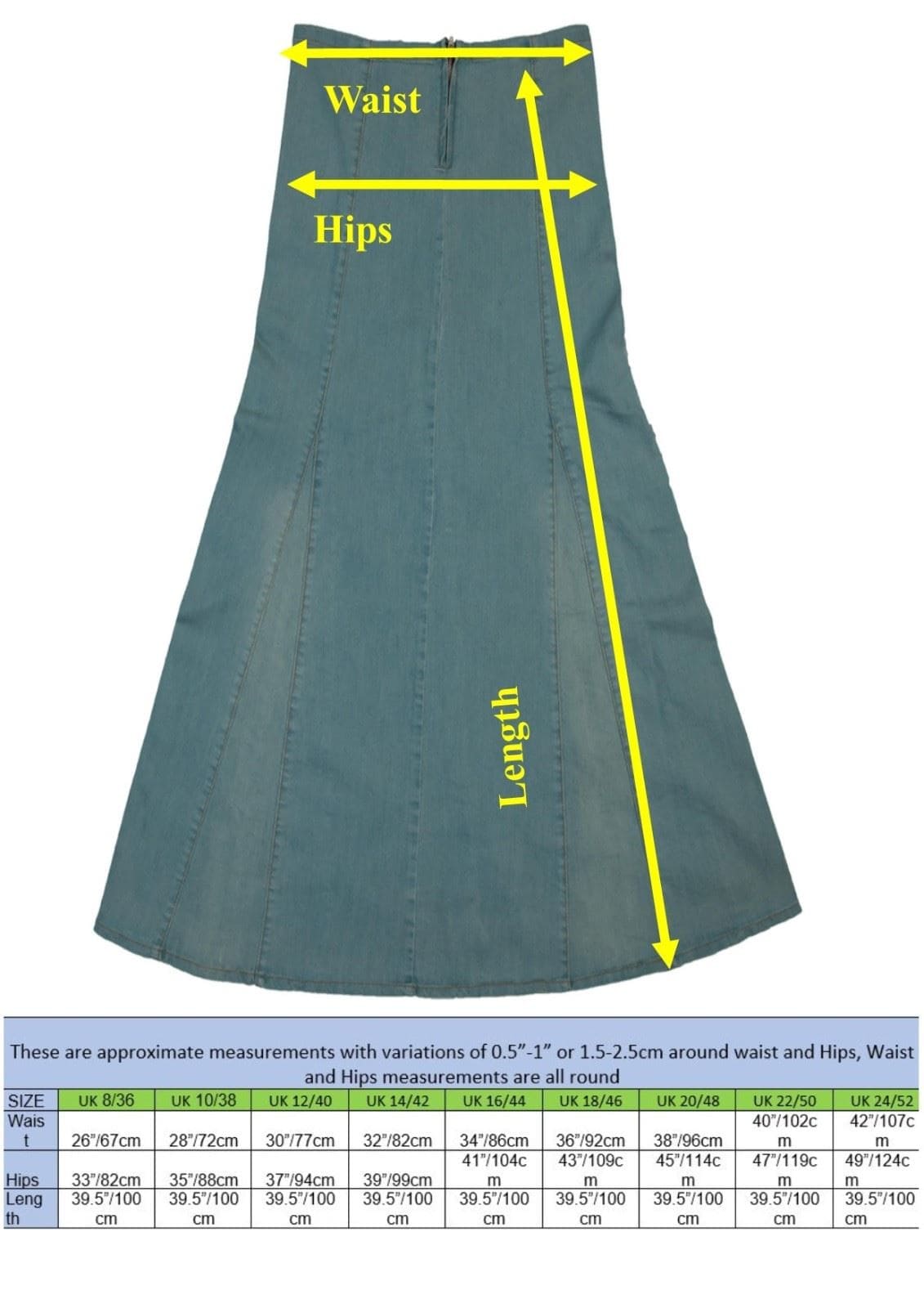 Long A-Line Denim Skirt for Women - Maxi Skirt | Clove Jeans
