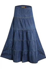 Long Blue Denim Maxi Skirts for Women 12-24 | Clove Jeans