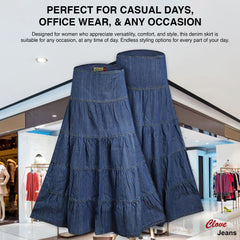 Long Blue Denim Maxi Skirts for Women 12-24 | Clove Jeans