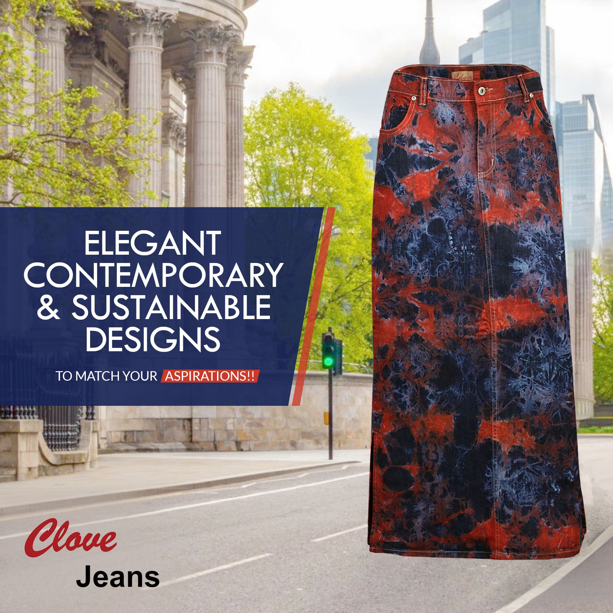 Long Denim Maxi Skirt - Plus Size Pencil Skirt | Clove Jeans