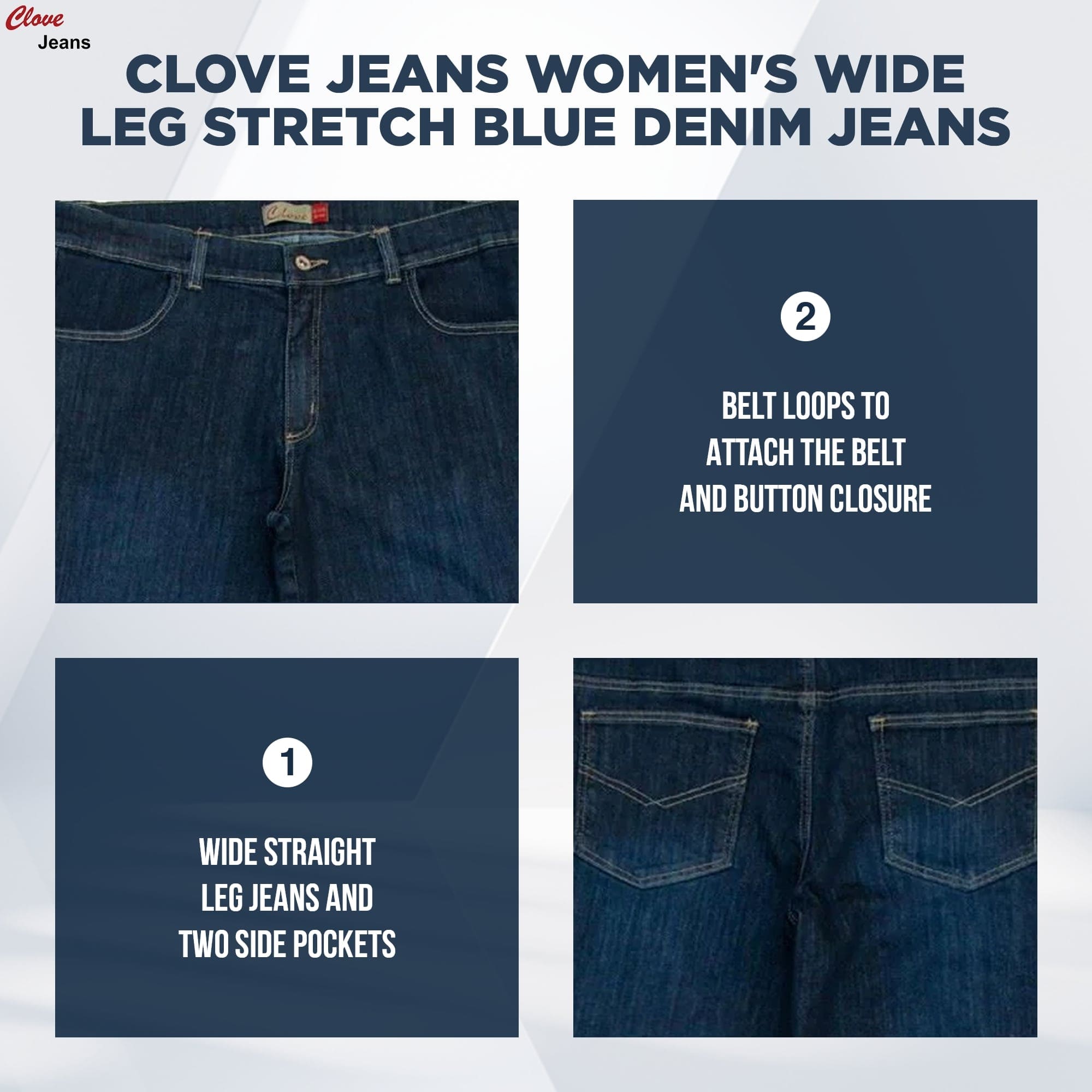 Mid Rise Wide Straight Leg Jeans - Plus Size Women | Clove Jeans