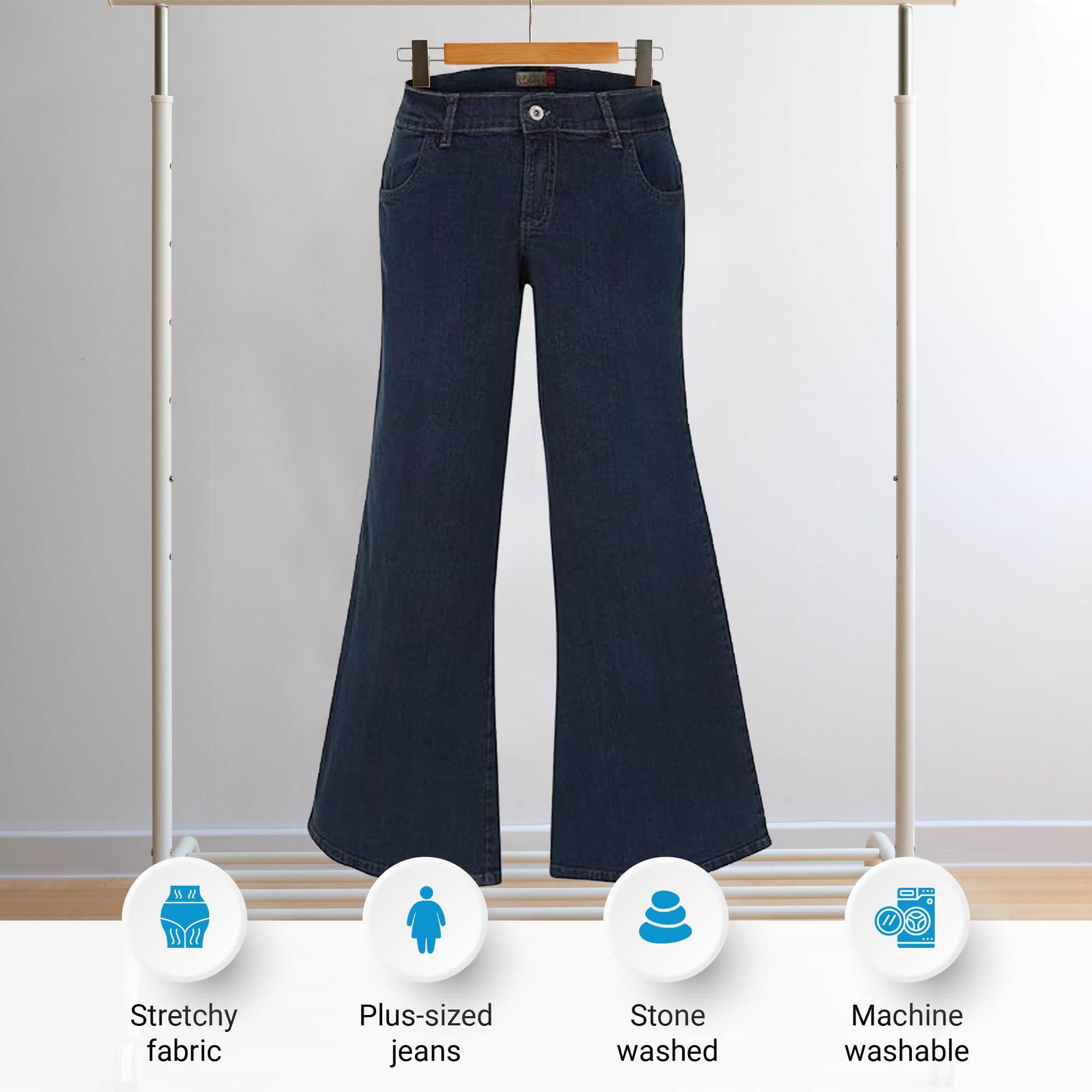 Plus Size Bell Bottom Jeans - Flared Light Blue | Clove Jeans