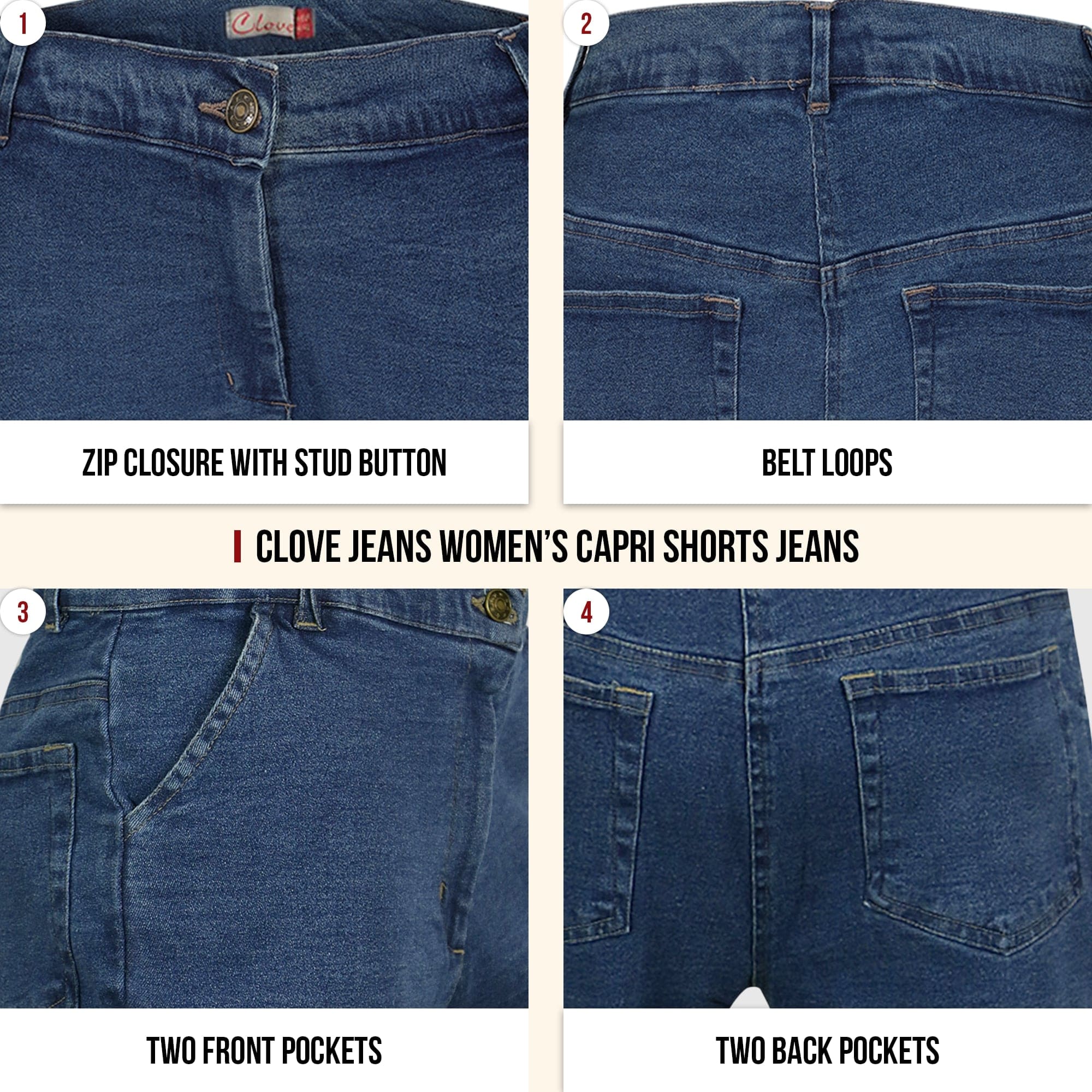Plus Size Capri City Shorts for Women - Sizes 10-18 | Clove Jeans