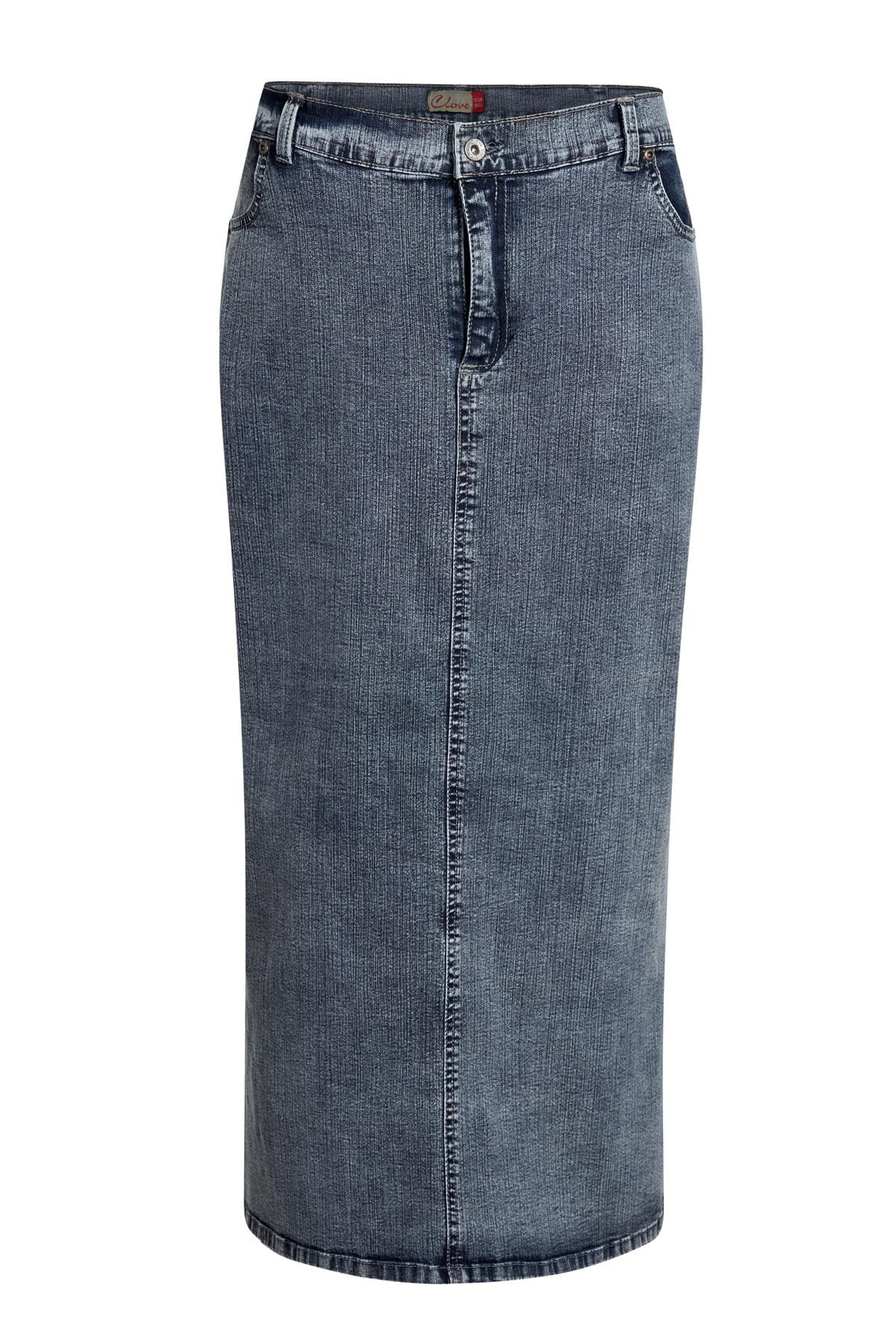 Plus Size Long Denim Maxi Pencil Skirt for Women | Clove Jeans