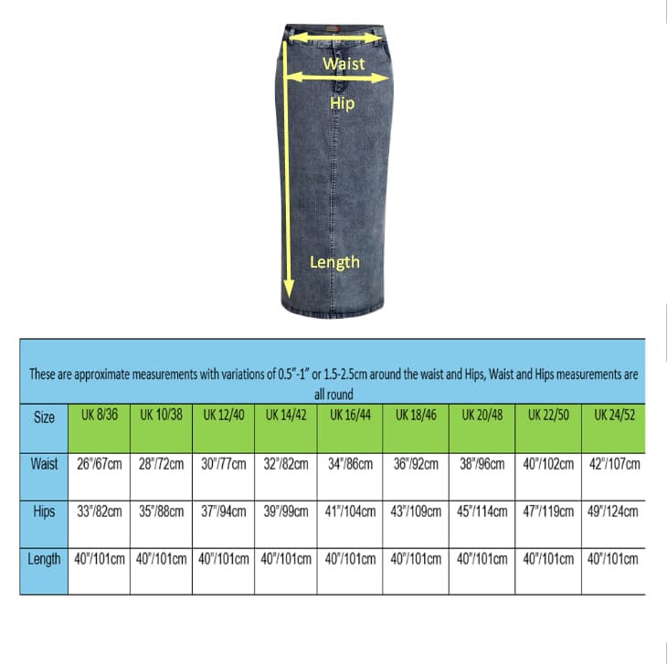 Plus Size Long Denim Maxi Pencil Skirt for Women | Clove Jeans