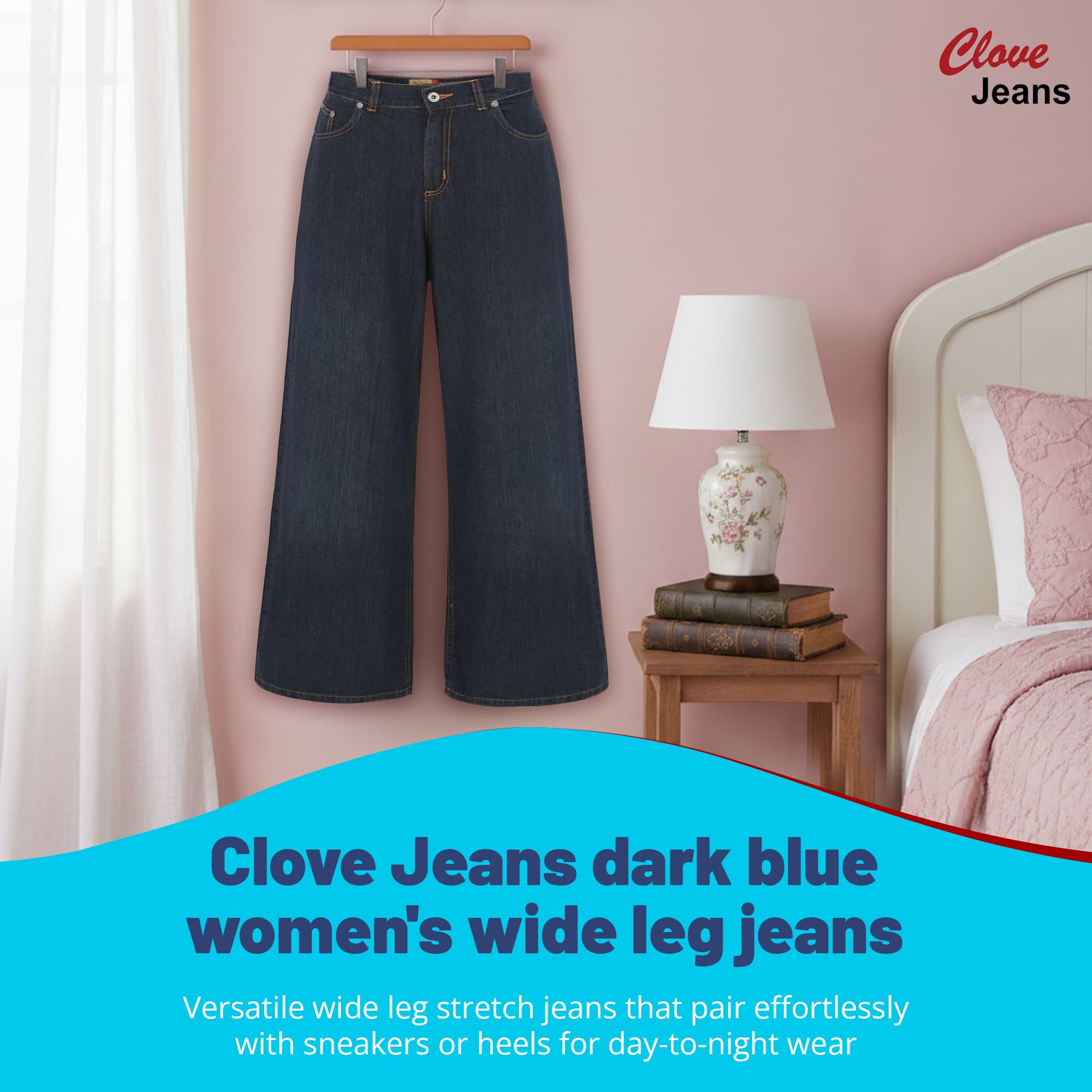 Plus Size Wide Leg Jeans 10-24 - Blue Denim Women | Clove Jeans 