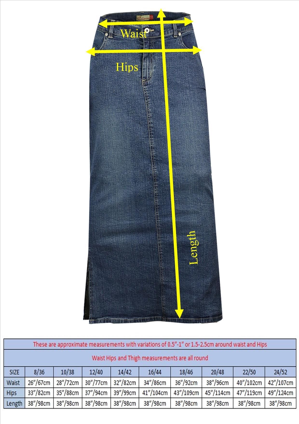 Plus Size Denim Skirts 14- 24, Ankle-Length Maxi | Clove Jeans