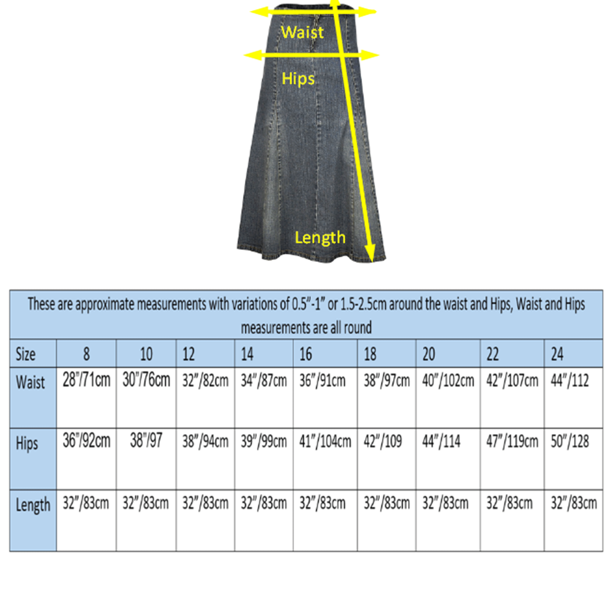 Shop A-Line Denim Midi Skirt UK | Knee Length 12-24 | Clove Jeans