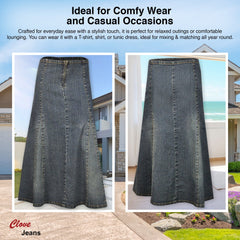 Shop A-Line Denim Midi Skirt UK | Knee Length 12-24 | Clove Jeans