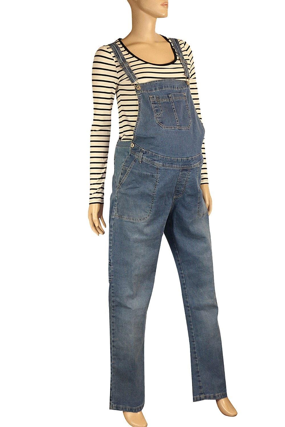 Stretch Denim Maternity Dungarees UK - Plus Size | Clove Jeans
