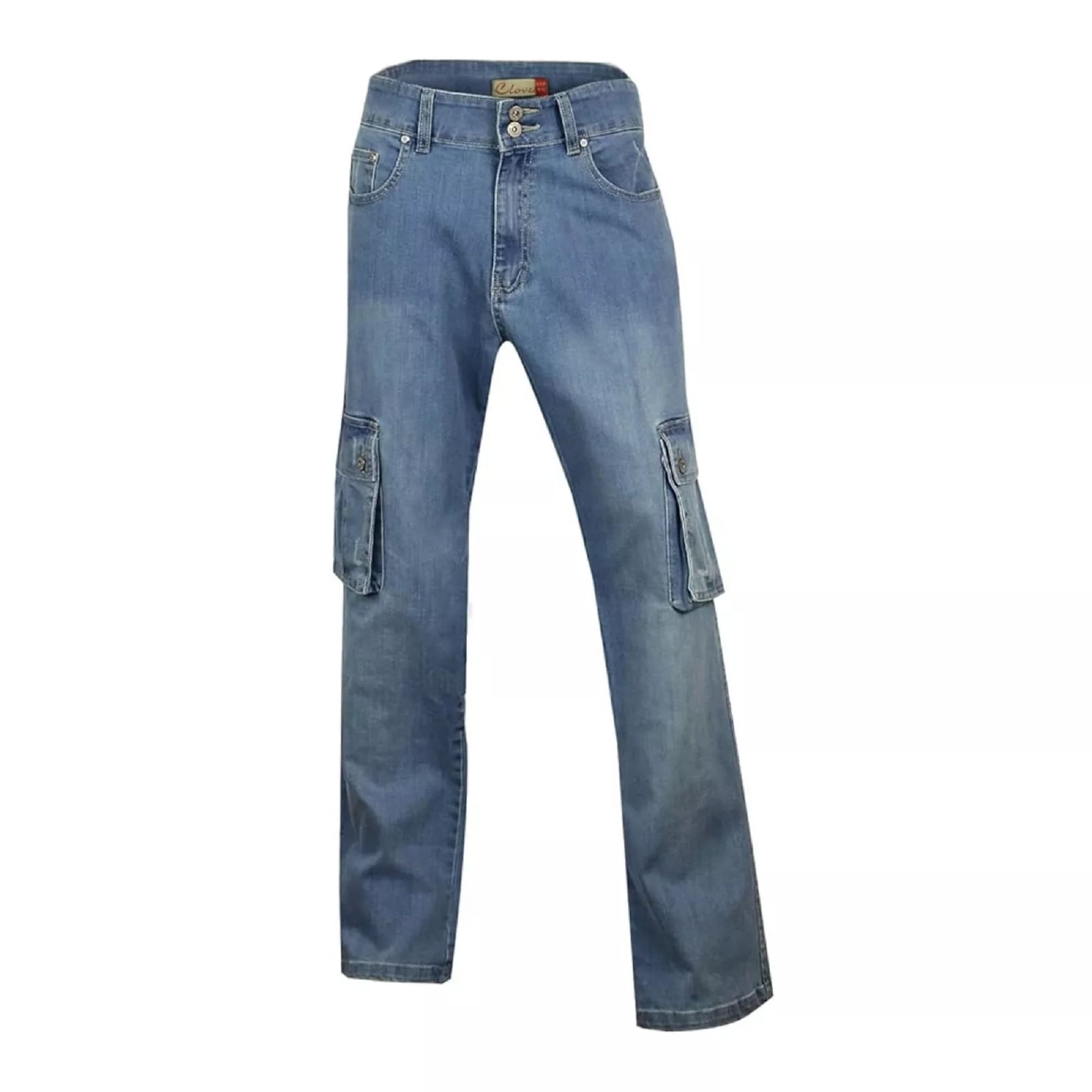 Stretch Denim Wide Leg Cargo Jeans for Women | Clove Jeans