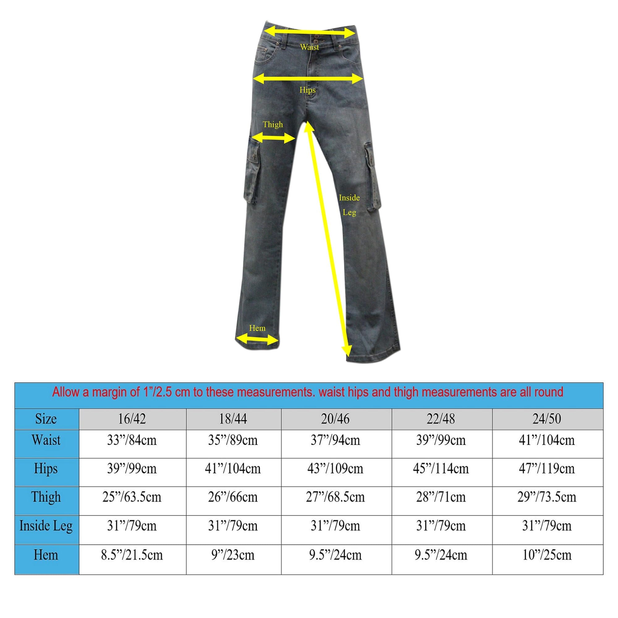 Stretch Denim Wide Leg Cargo Jeans for Women | Clove Jeans