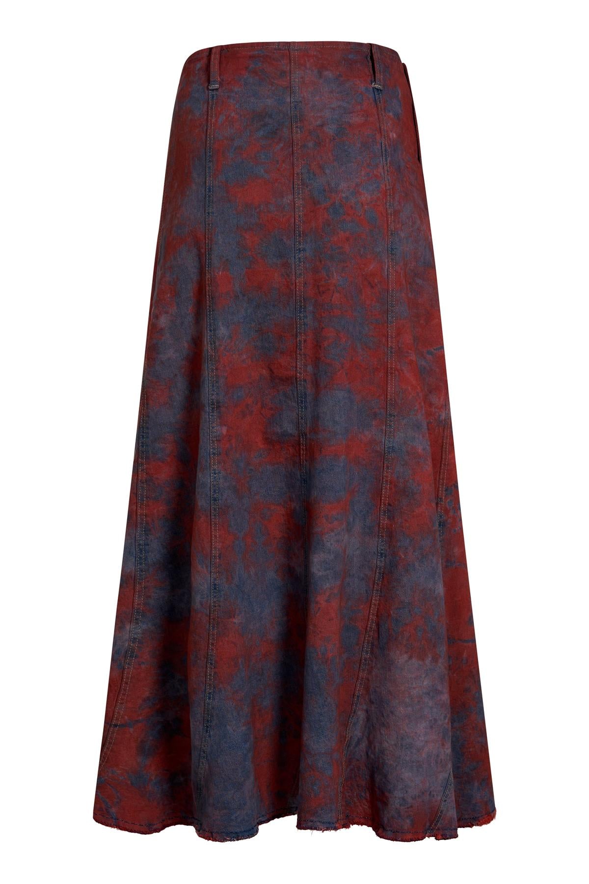 Tie Dye Maxi & Denim A-Line Skirt for Plus Size | Clove Jeans