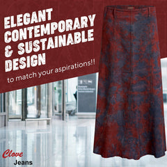 Tie Dye Maxi & Denim A-Line Skirt for Plus Size | Clove Jeans