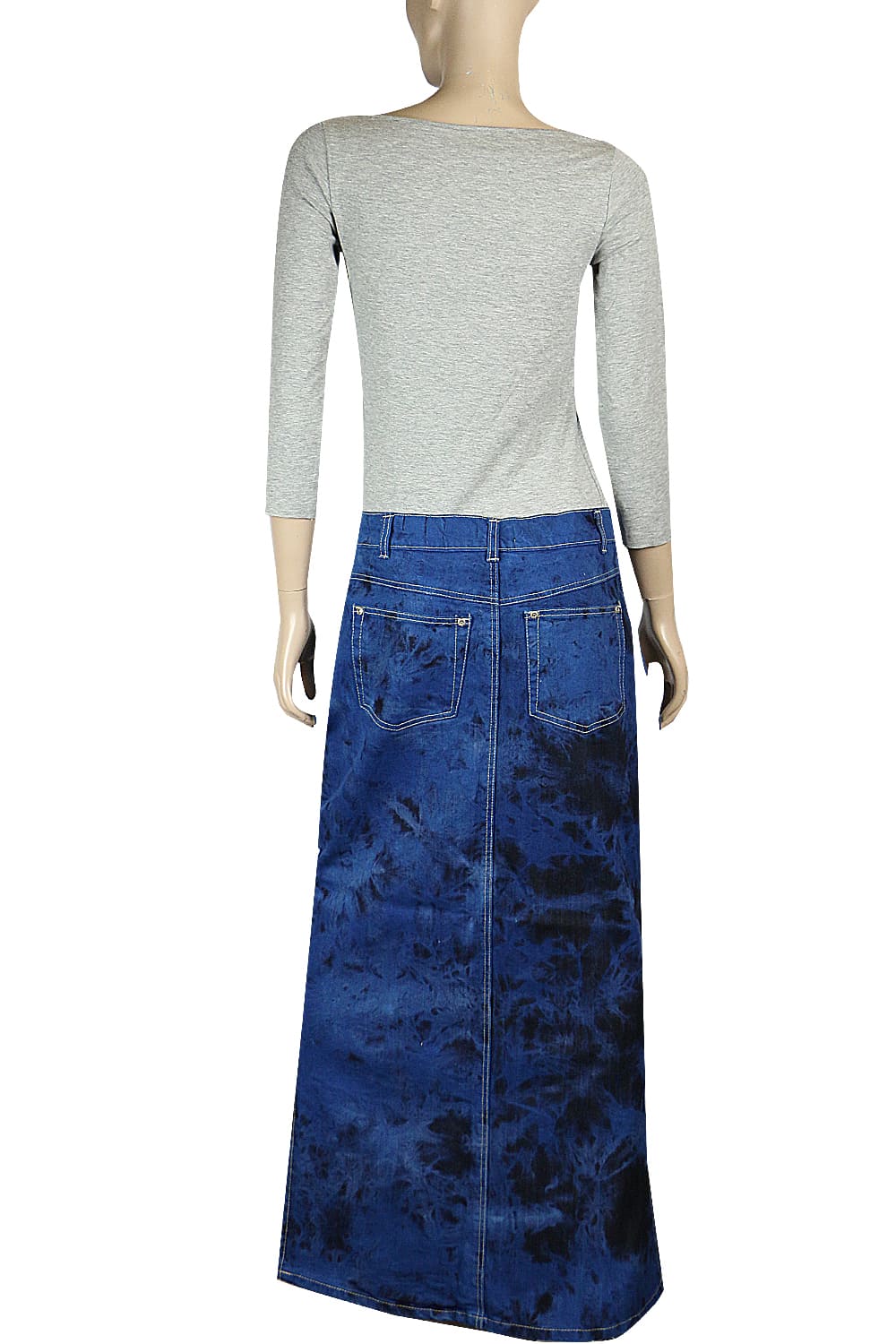 Tie-Dye Stretch Denim Long Pencil Skirt Plus Size | Clove Jeans
