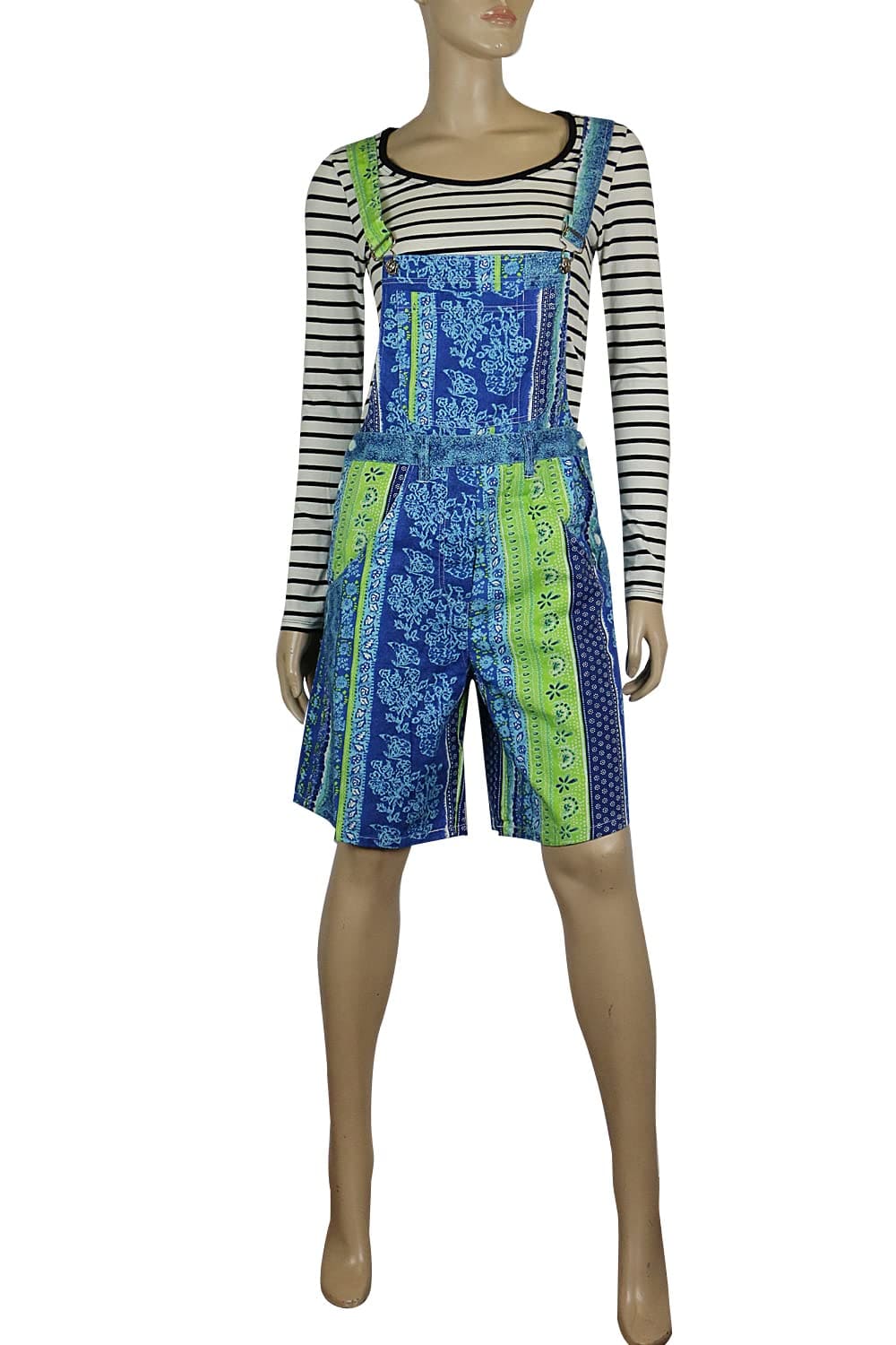 Women's 100% Cotton Dungarees | Leafy Print 10-18 | Clove Jeans