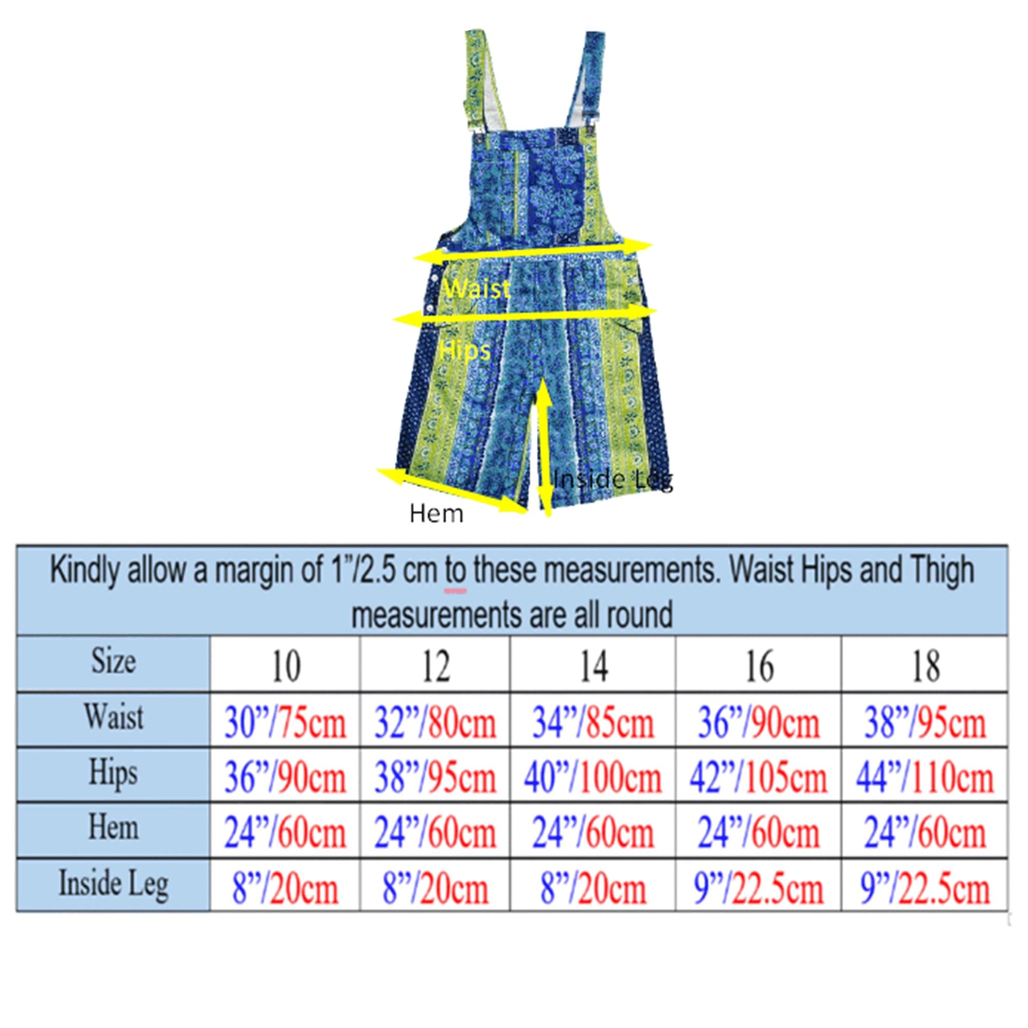 Women's 100% Cotton Dungarees | Leafy Print 10-18 | Clove Jeans