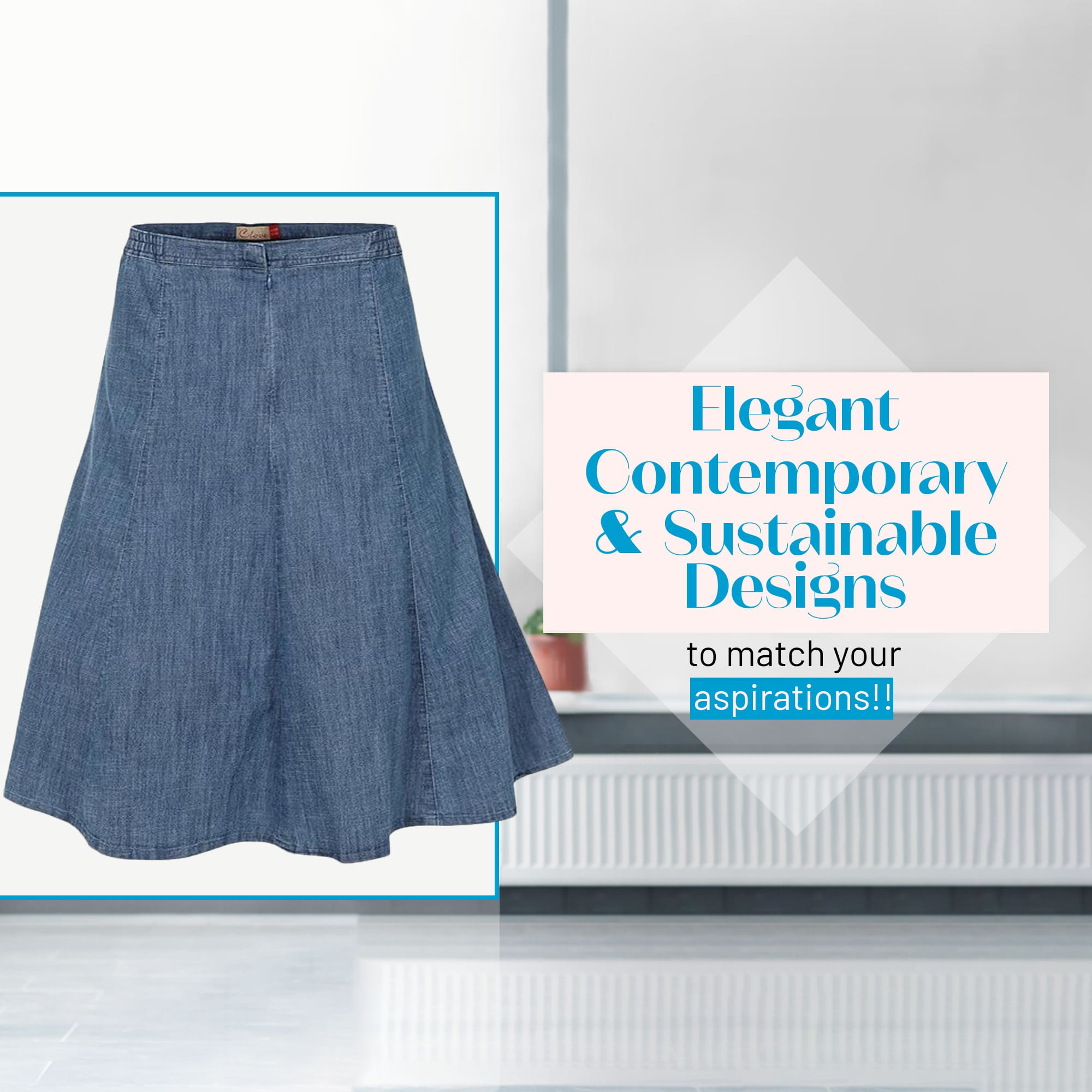 Women's A-Line Denim Skirt Below Knee 10-24 | Clove Jeans