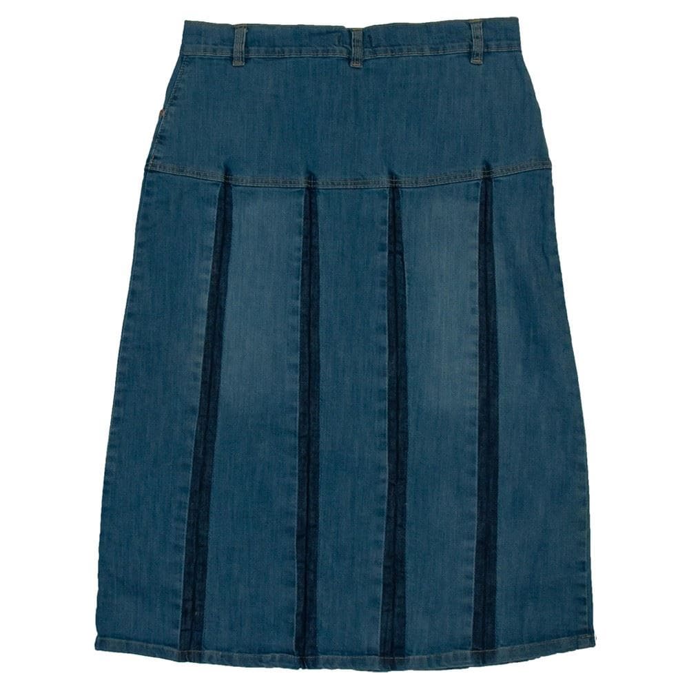 Women’s A-Line Pleated Denim Midi Skirt, Plus Size | Clove Jeans