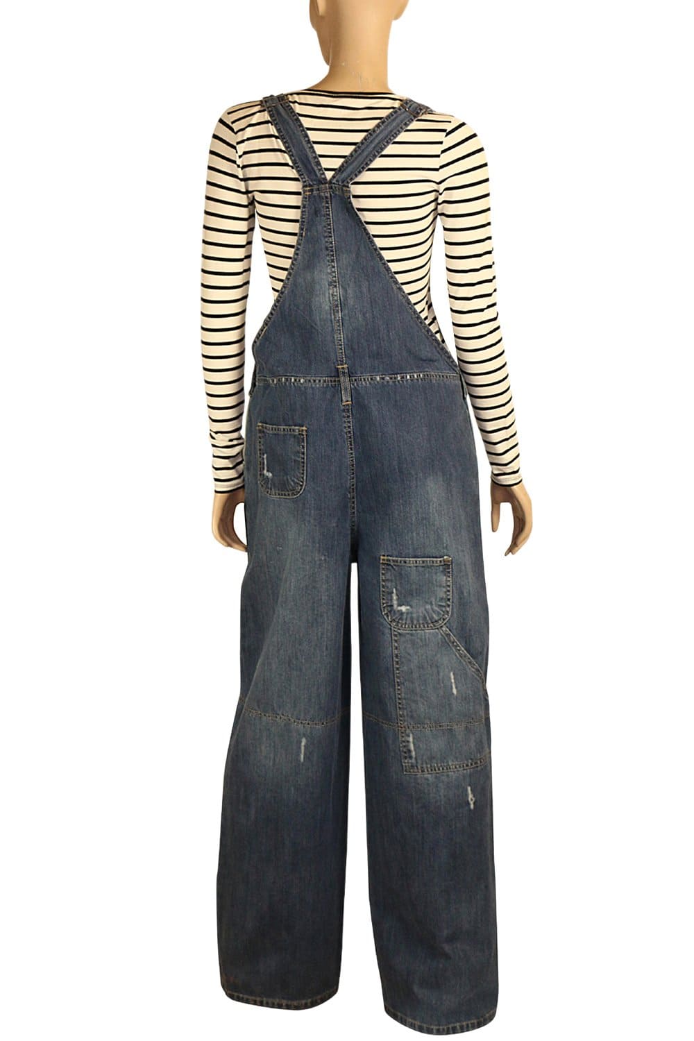 Women’s Baggy Wide-Leg Blue Denim Dungarees 8–22 | Clove Jeans
