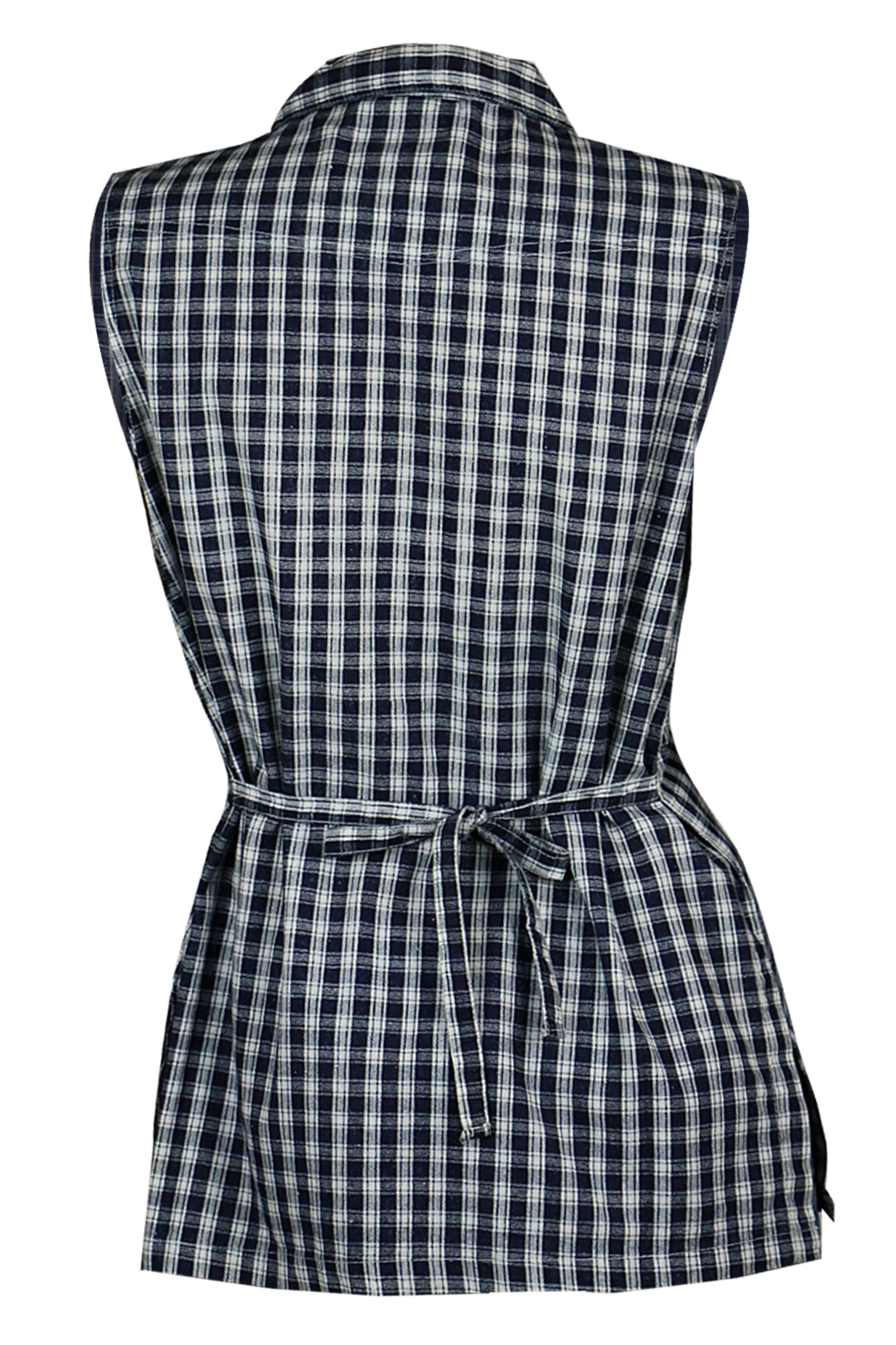 Women's Blue & White Cotton Check Striped Shirt | Clove Jeans