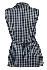Women's Blue & White Cotton Check Striped Shirt | Clove Jeans