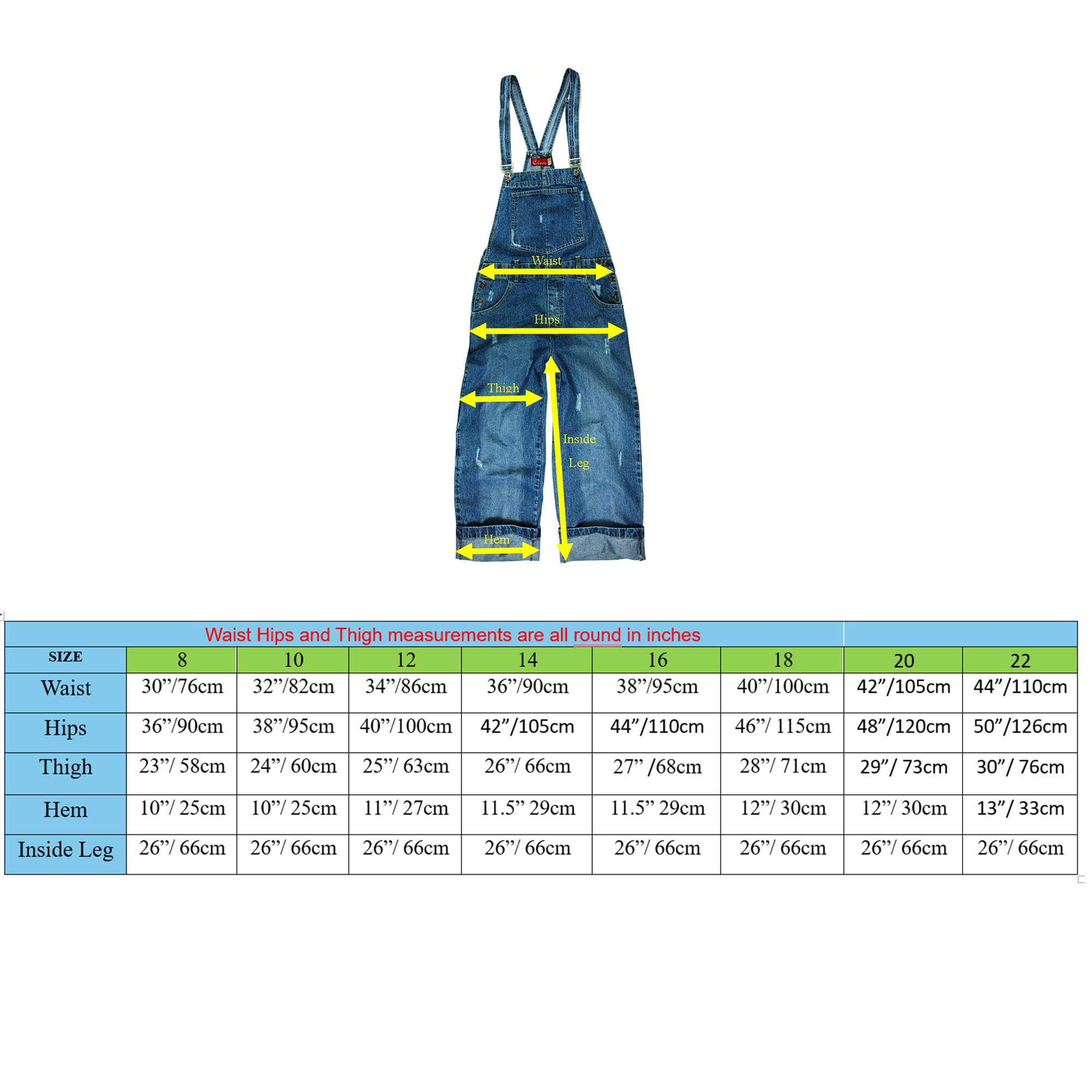 Women’s Blue Denim Dungarees - Capri Straight Leg | Clove Jeans