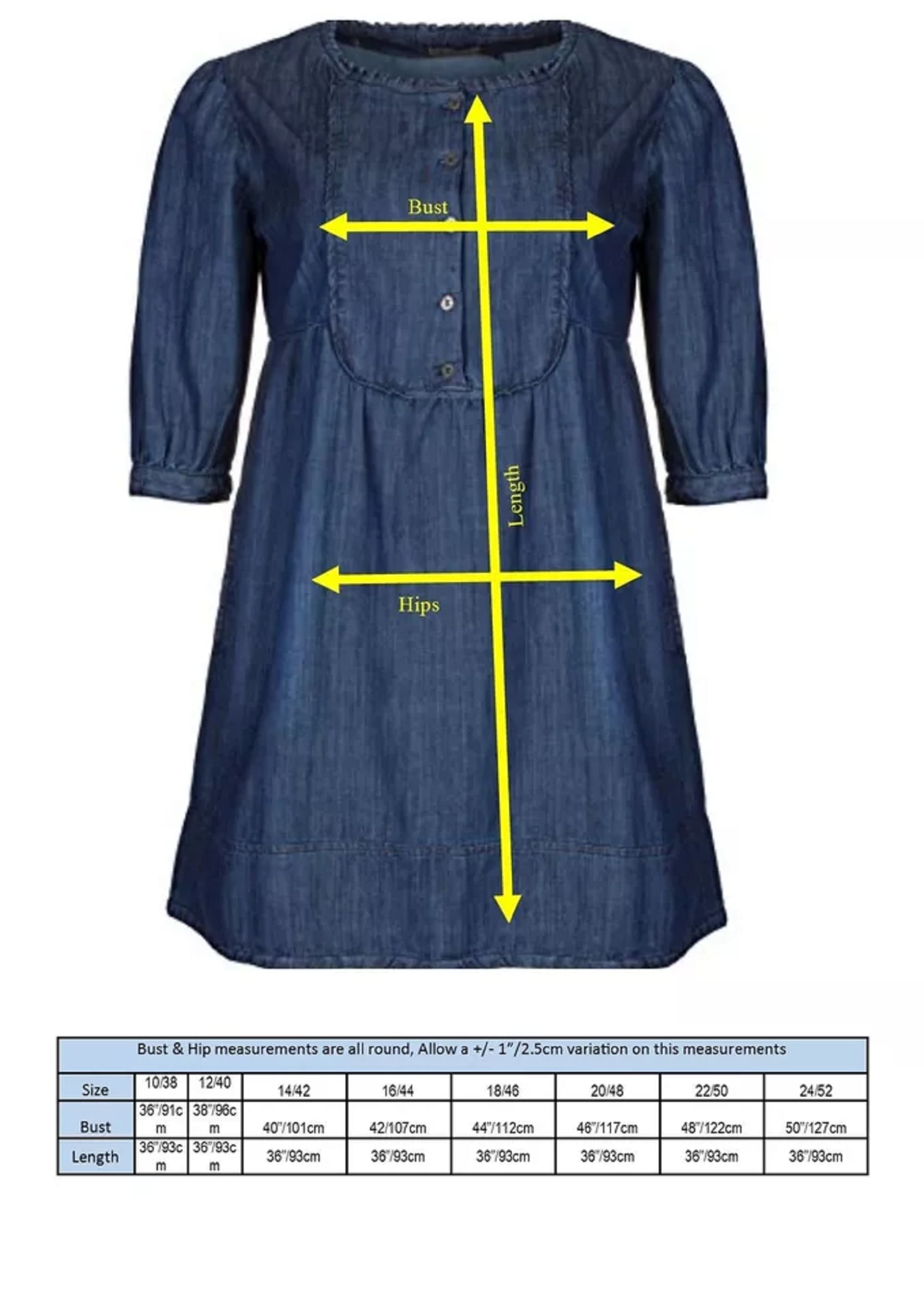 Women's Denim A-Line Midi Dress Below Knee - 10-26 | Clove Jeans