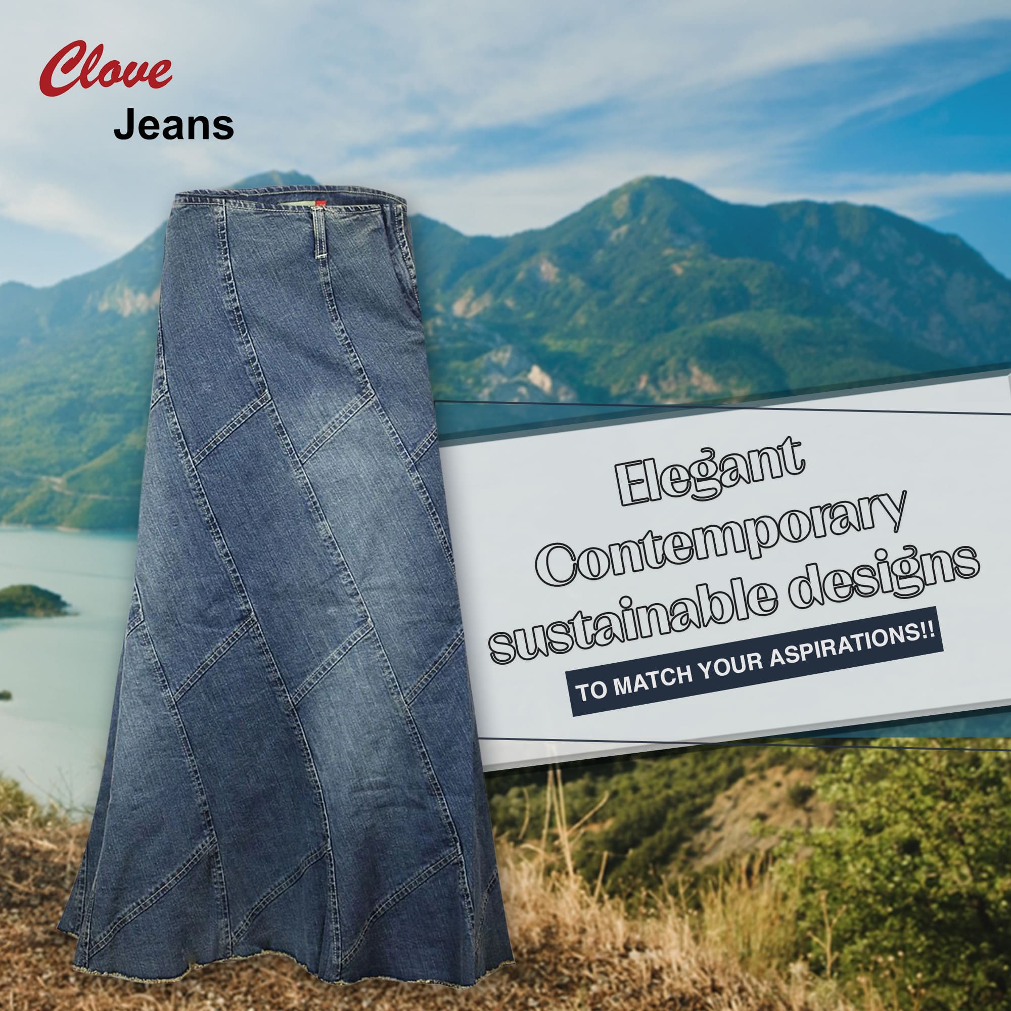 Women’s Long Denim Maxi Skirt Plus Sizes 14-24 | Clove Jeans
