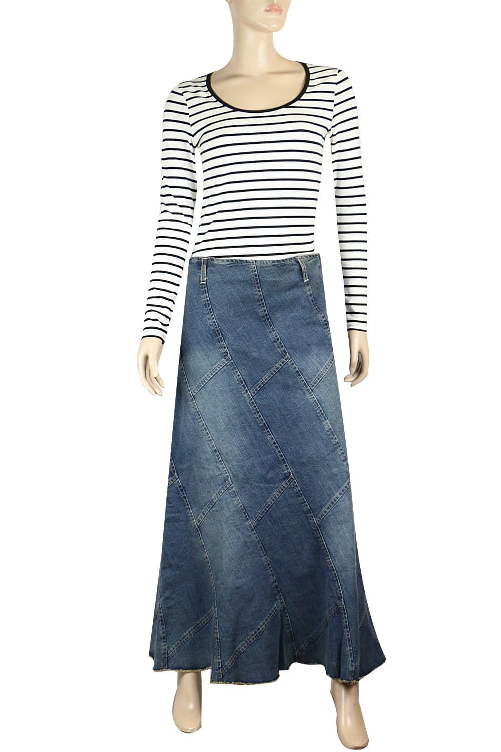 Women’s Long Denim Maxi Skirt Plus Sizes 14-24 | Clove Jeans