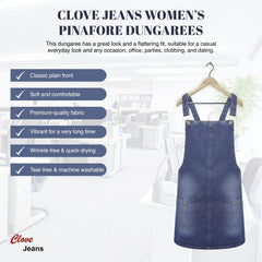 Women’s Plus Size Denim Dungarees Dress 10-20 | Clove Jeans