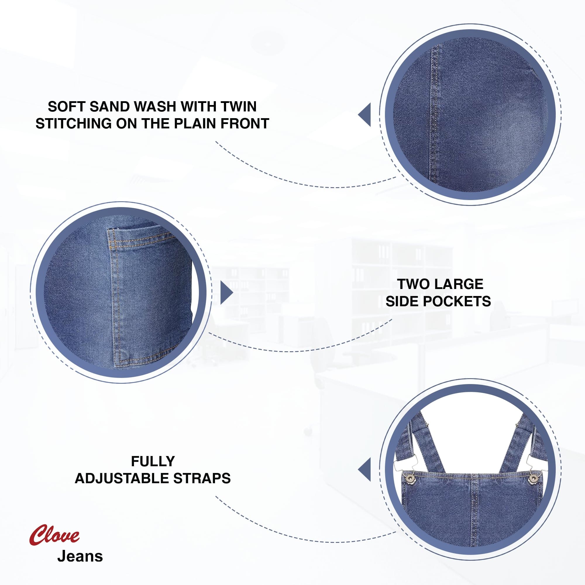 Women’s Plus Size Denim Dungarees Dress 10-20 | Clove Jeans