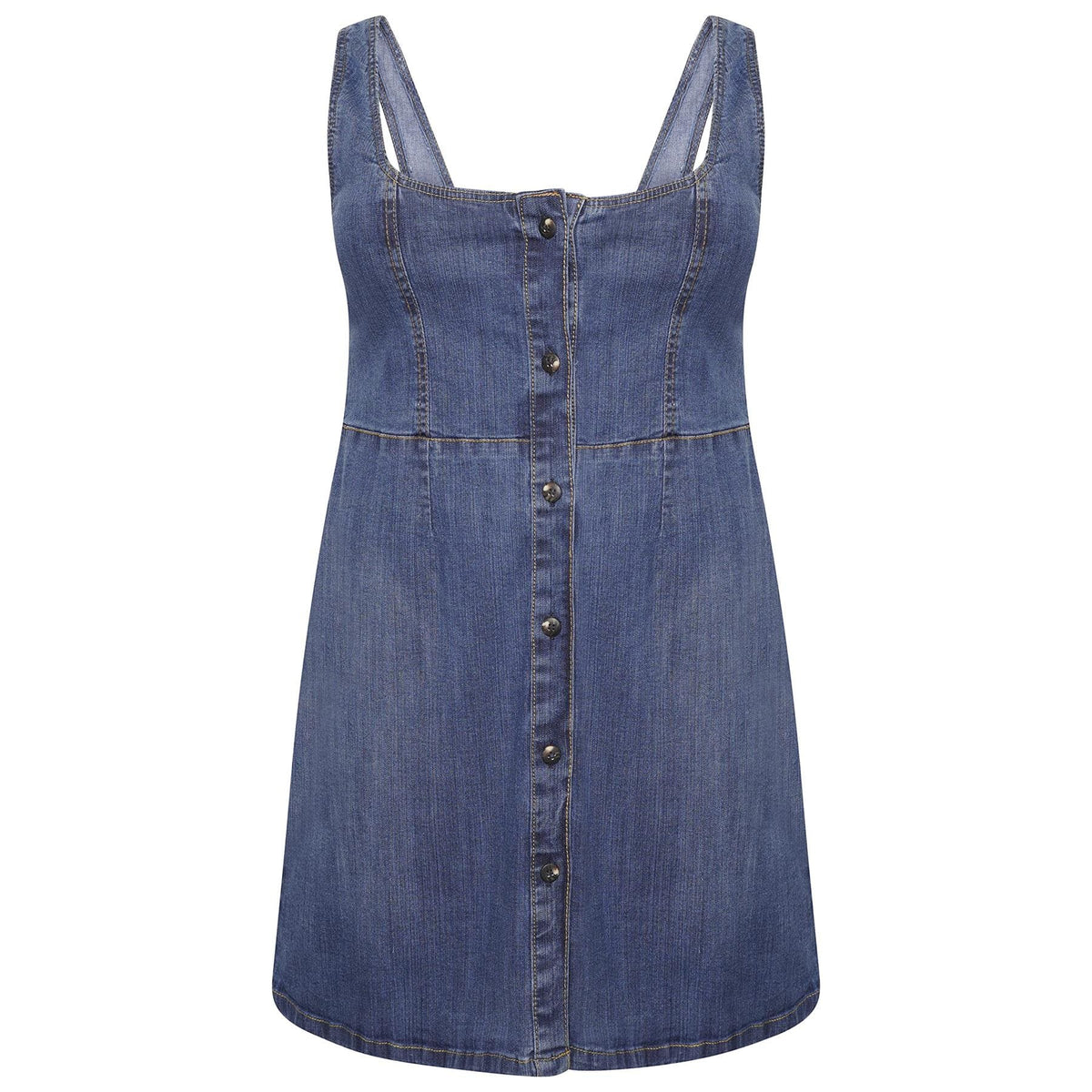 Women's Plus Size Denim Pinafore Skater Dress 14-24 | Clove Jeans